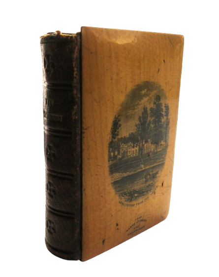 Antique Mauchline Transfer Ware Bible "New Testament" Abbotsford From The Tweed