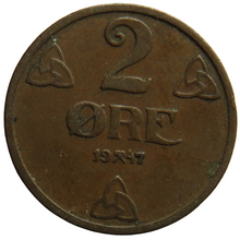 Load image into Gallery viewer, 1947 Norway 2 Ore Coin
