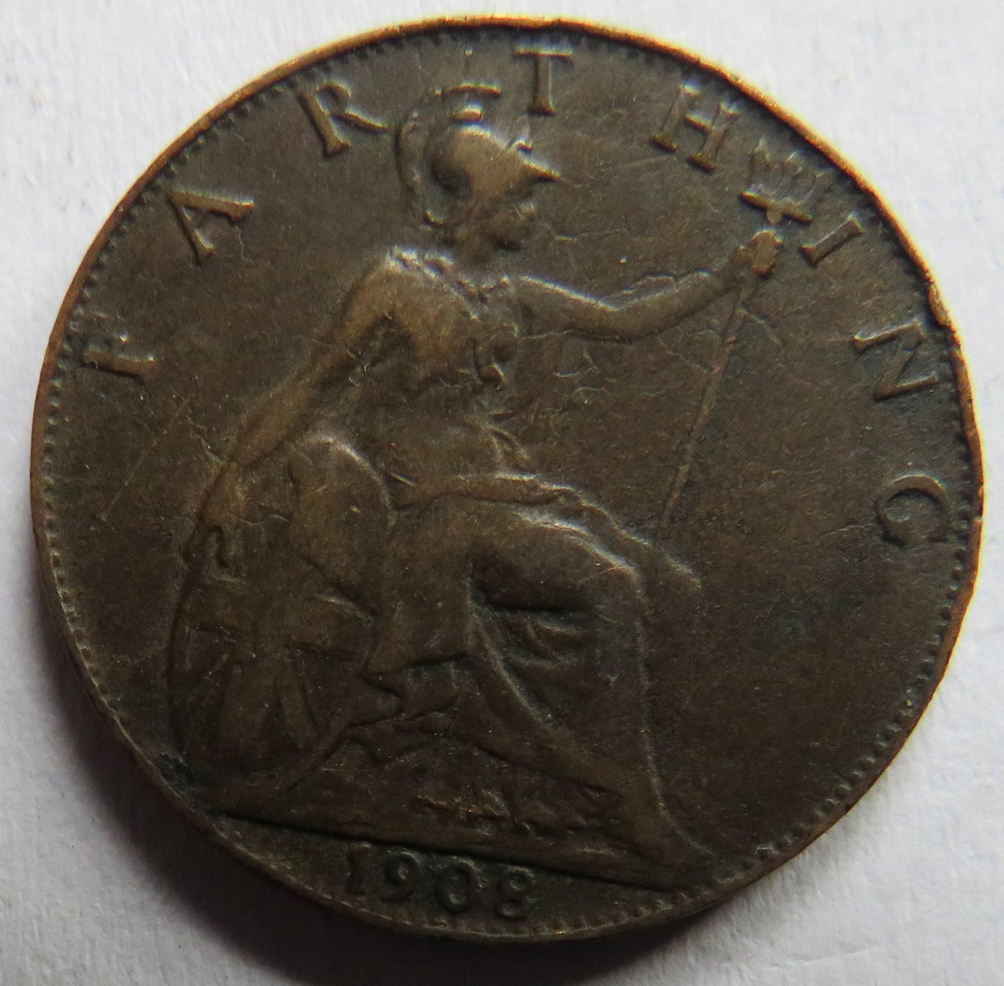 1908 King Edward VII Farthing Coin - Great Britain