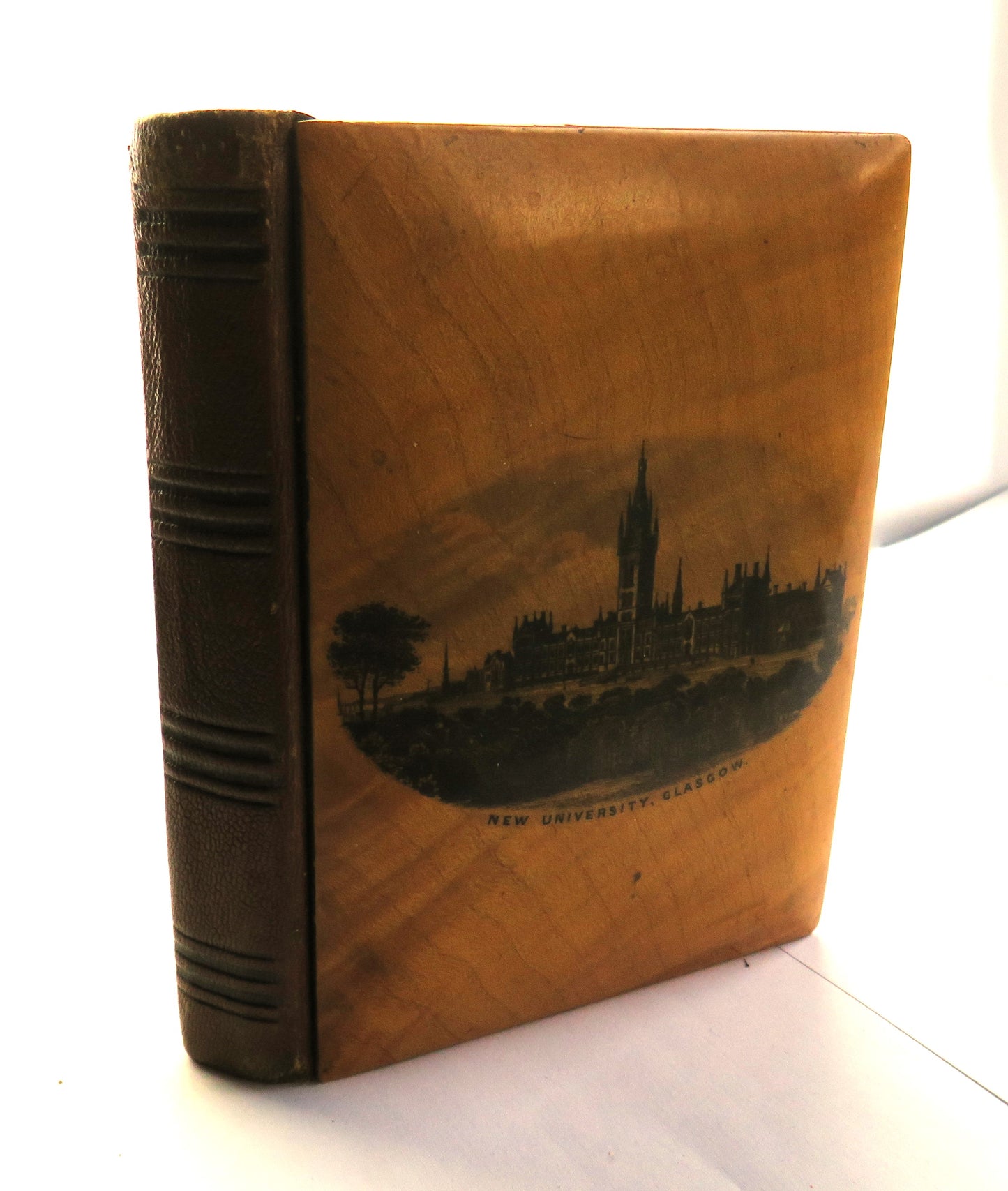 Antique Mauchline Transfer Ware Photo Album "New University Glasgow"