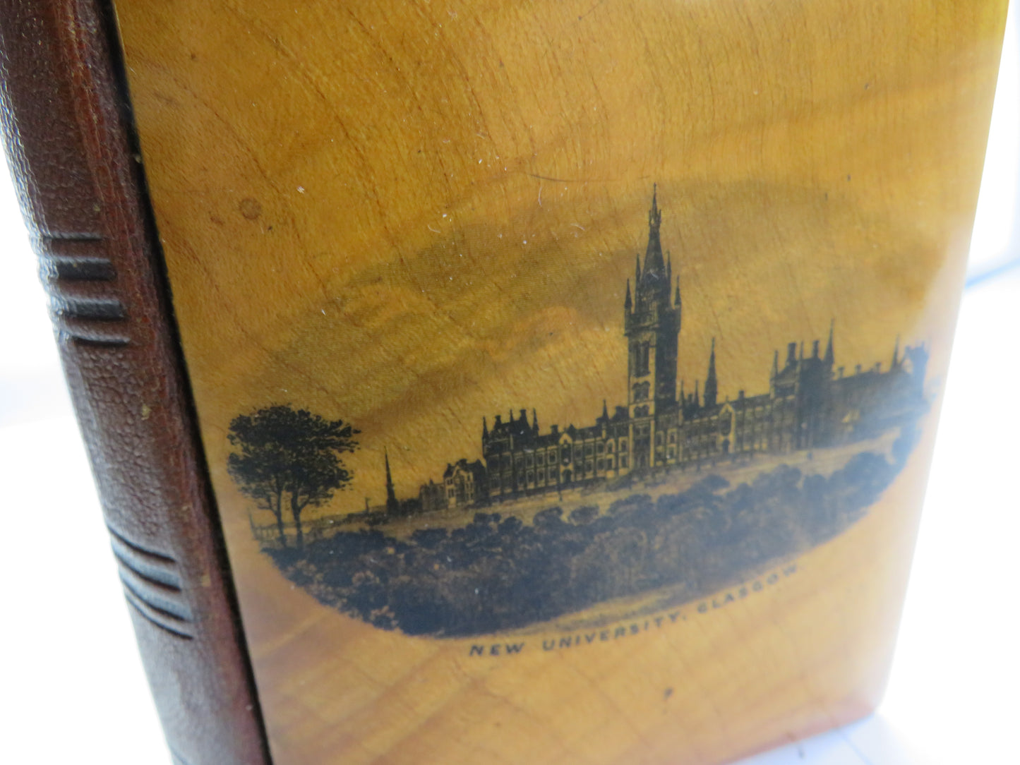 Antique Mauchline Transfer Ware Photo Album "New University Glasgow"