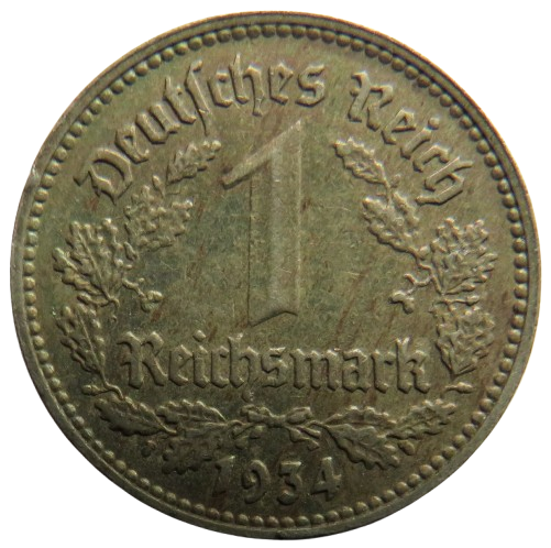 1934-J Germany - Third Reich Reichsmark Coin