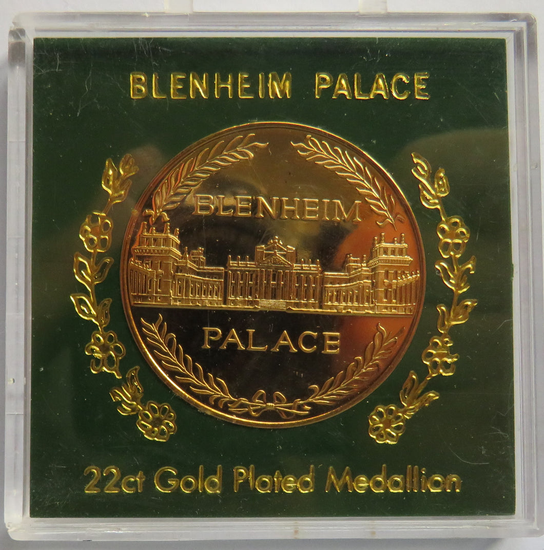 Blenheim Palace 22ct Gold Plated Medallion / Cased Coin