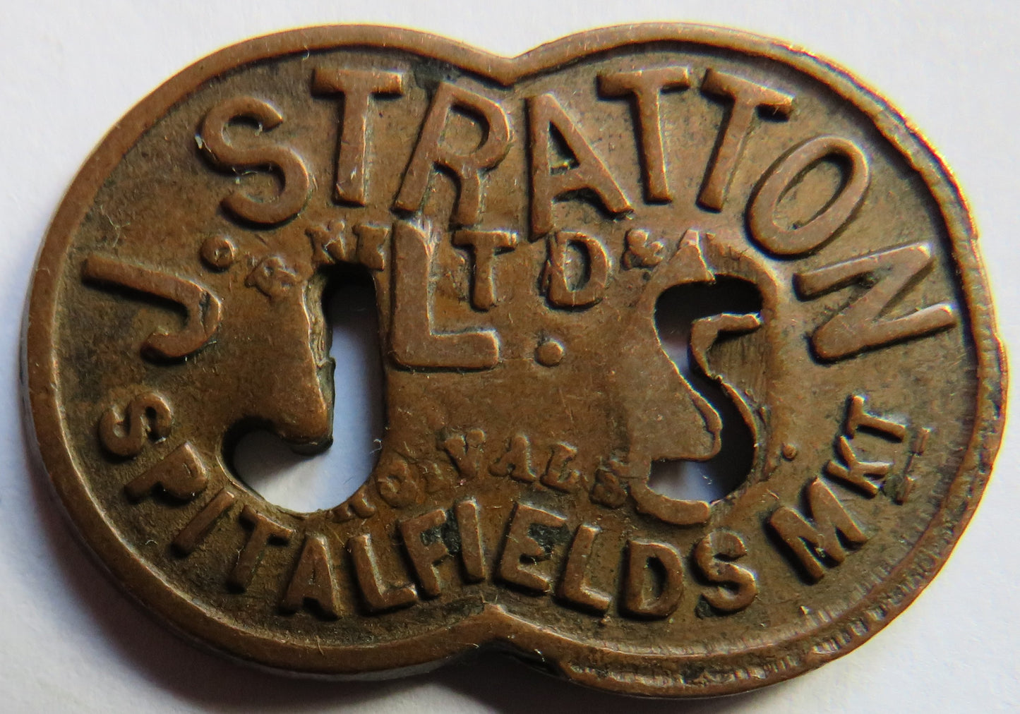 J.Stratton Ltd Spitafields Market 1 Shilling Vintage Token