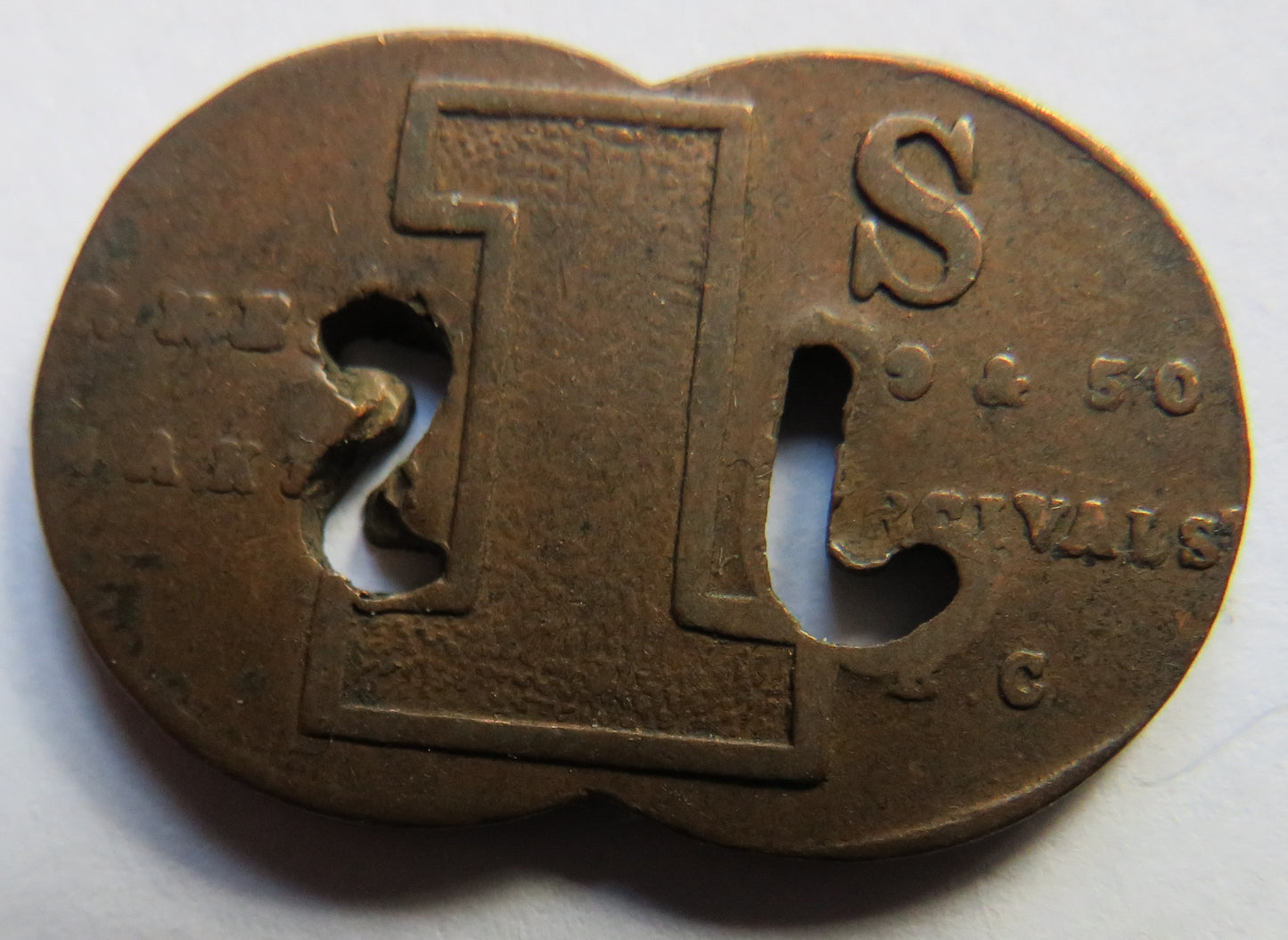 J.Stratton Ltd Spitafields Market 1 Shilling Vintage Token