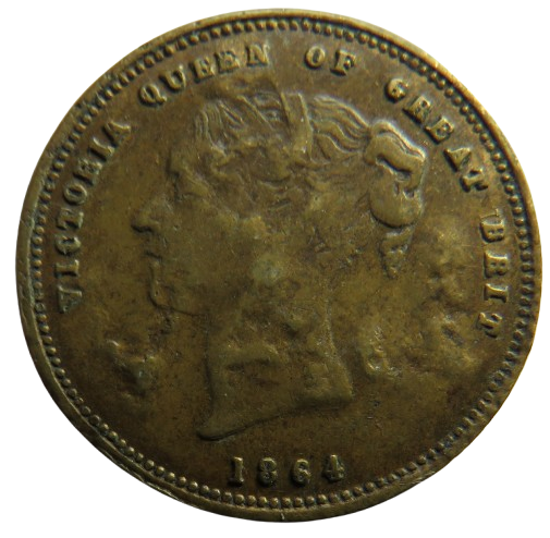 1841 Queen Victoria Gaming Counter / Token Stamped "5 Lav"