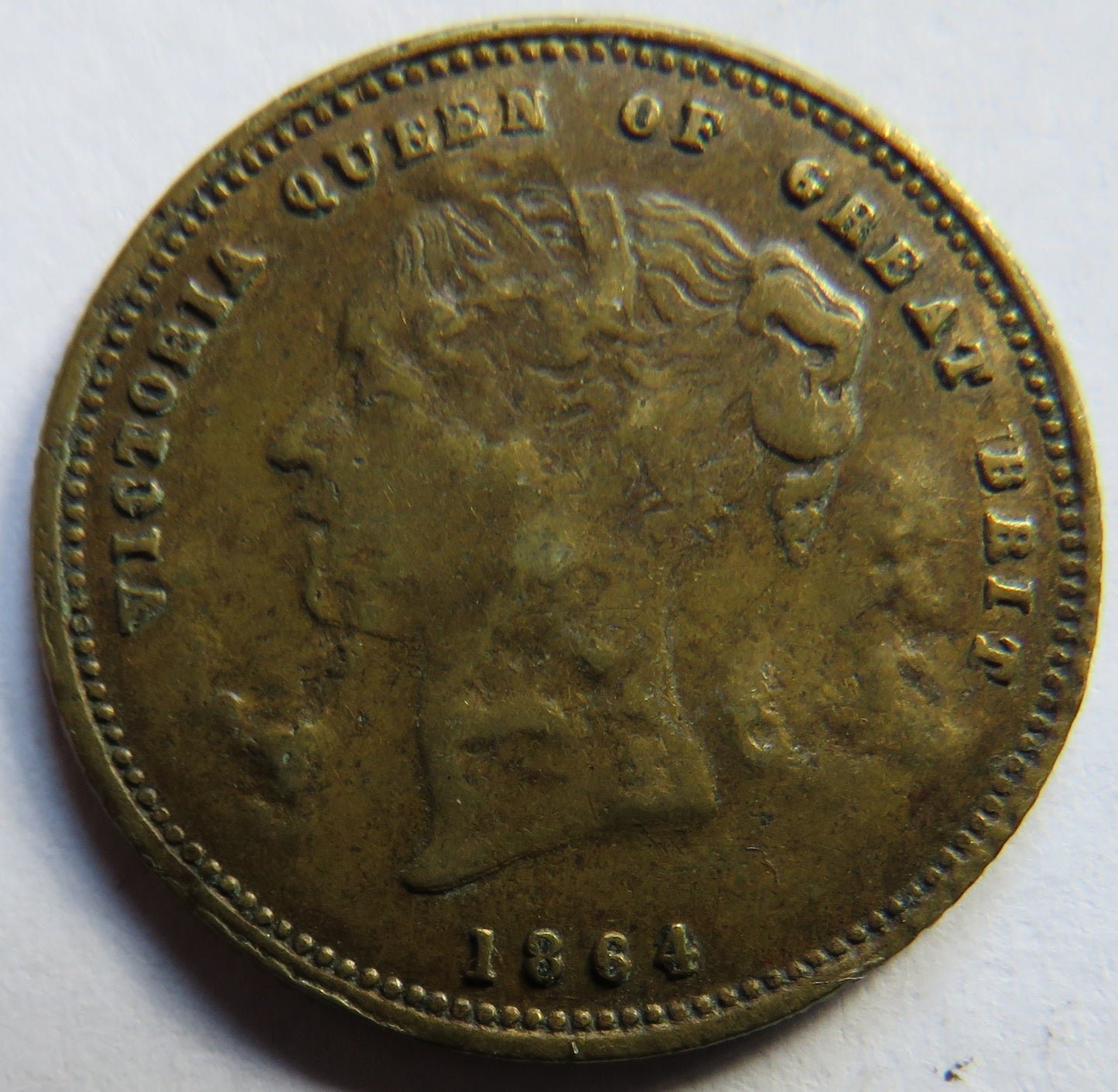 1841 Queen Victoria Gaming Counter / Token Stamped "5 Lav"