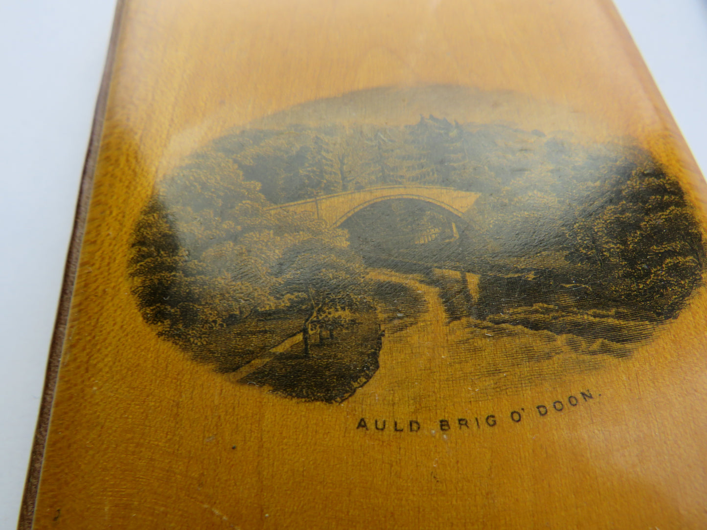 Antique Mauchline Transfer Ware Book Boards " Auld Brig O'Doon"