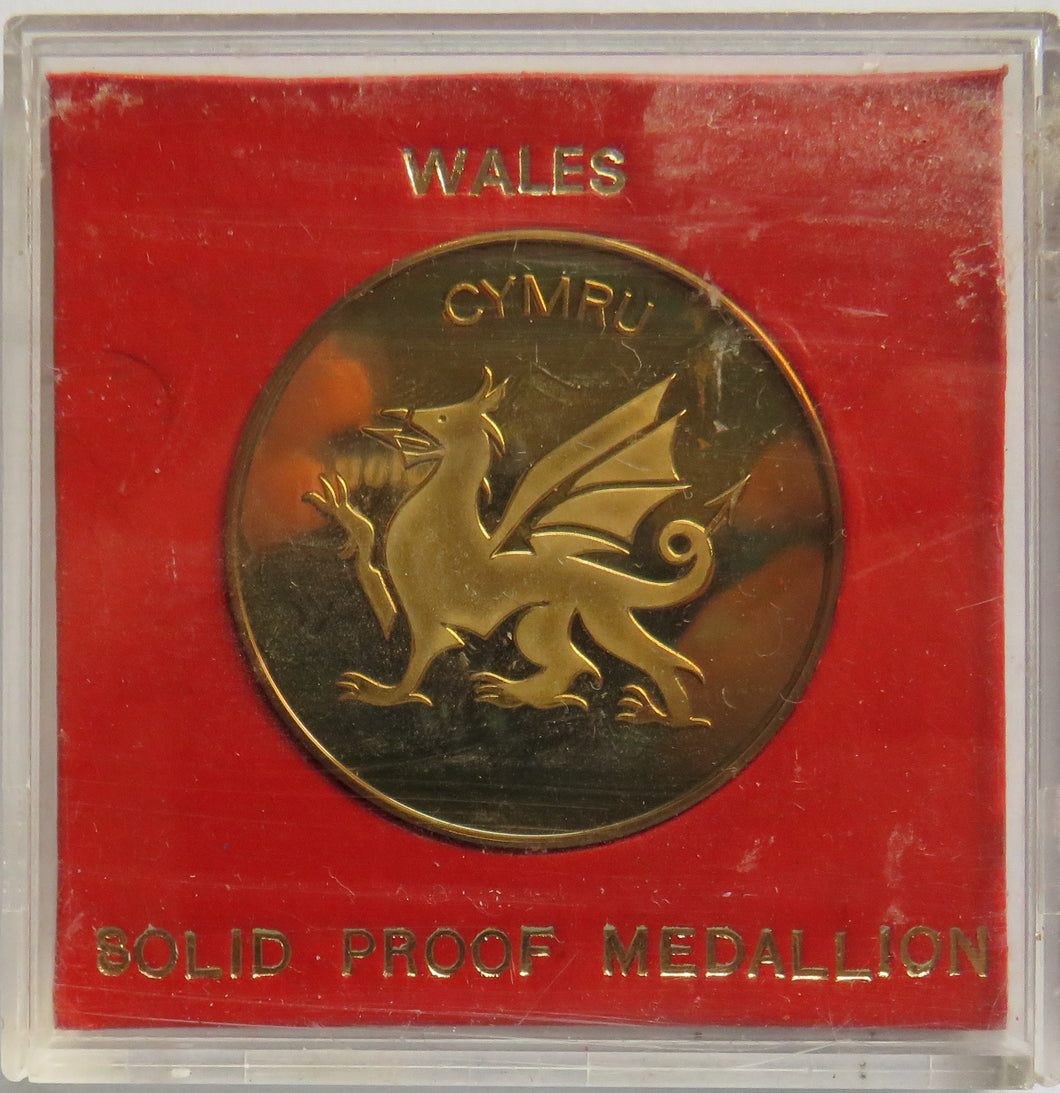 The Principality of Wales Solid Proof Medallion / Cased Coin