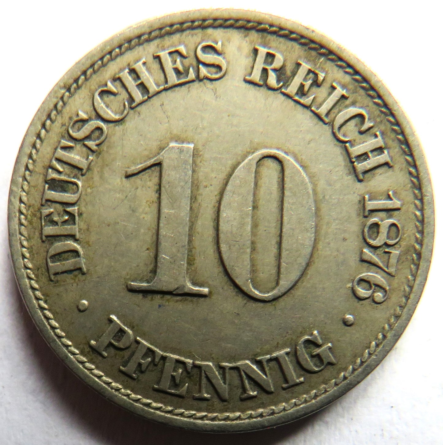 1876-A Germany 10 Pfennig Coin