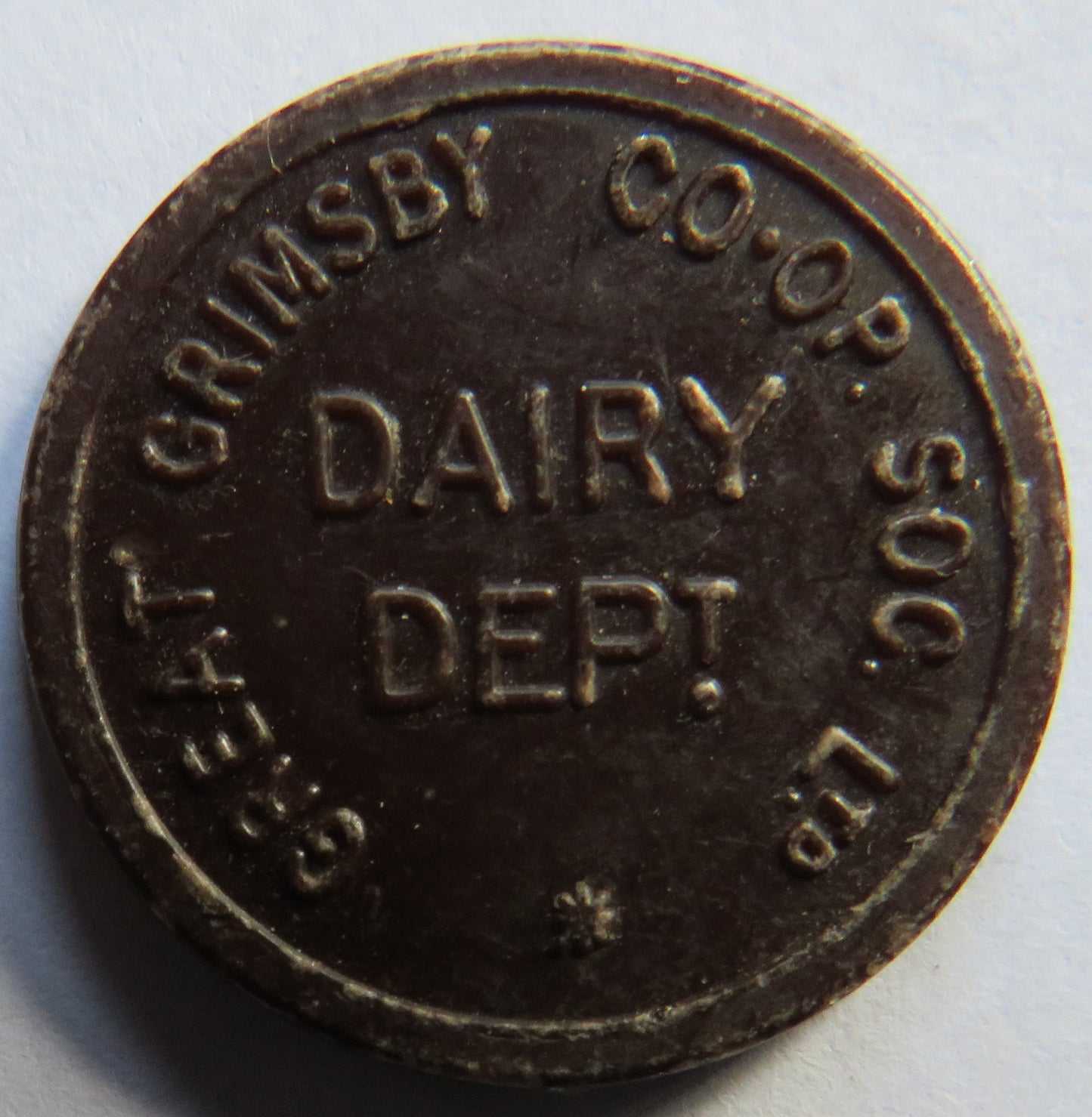 Great Grimsby Cooperative Dairy Department 1 Pint Token