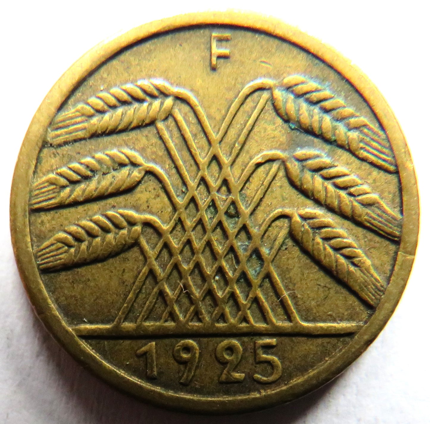 1925-F Germany - Weimar Republic 5 Reichspfennig Coin