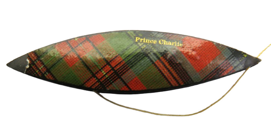 Antique Victorian Mauchline Tartan Ware Tatting Shuttle "Prince Charlie"