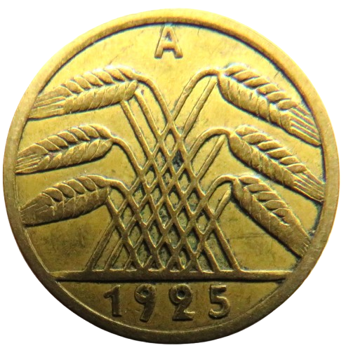 1925-A Germany - Weimar Republic 5 Reichspfennig Coin