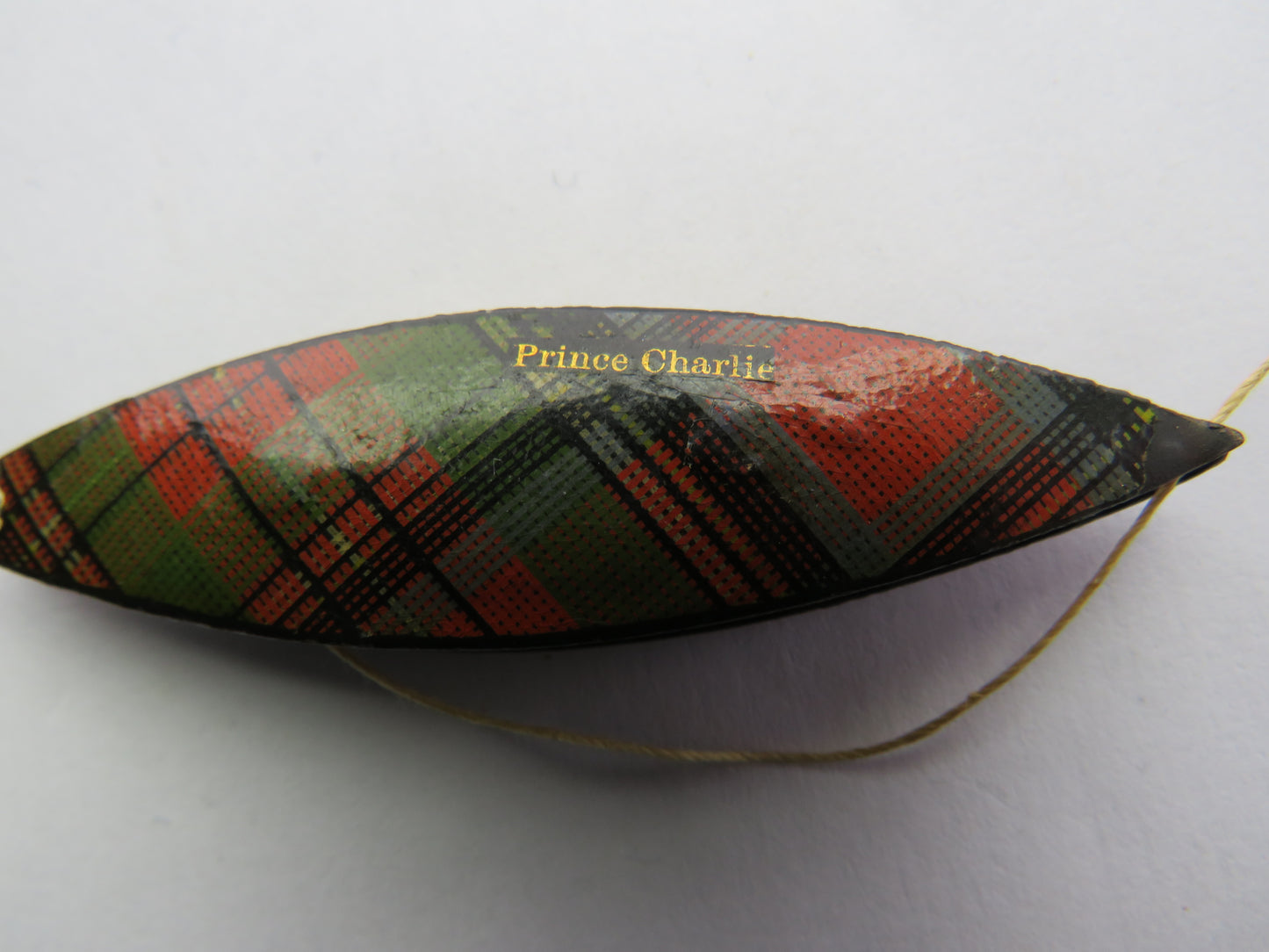 Antique Victorian Mauchline Tartan Ware Tatting Shuttle "Prince Charlie"