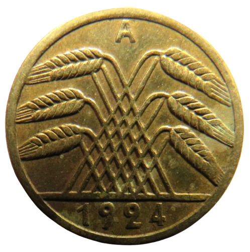1924-A Germany - Weimar Republic 5 Rentenpfennig Coin