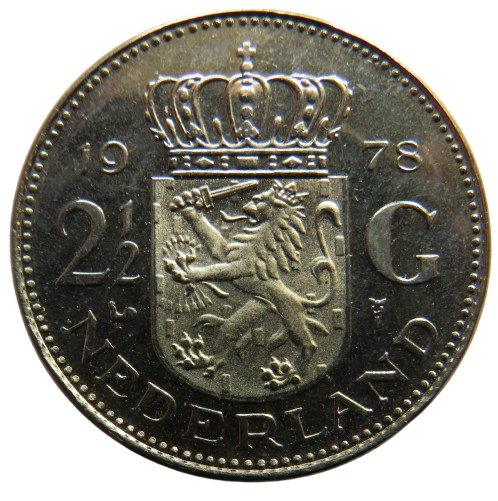 1978 Netherlands 2 & 1/2 Gulden Coin