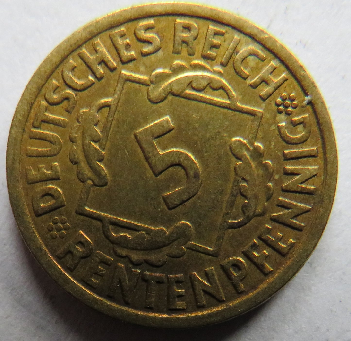 1924-A Germany - Weimar Republic 5 Rentenpfennig Coin