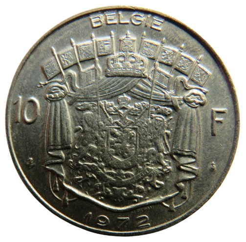 1972 Belgium 10 Francs Coin