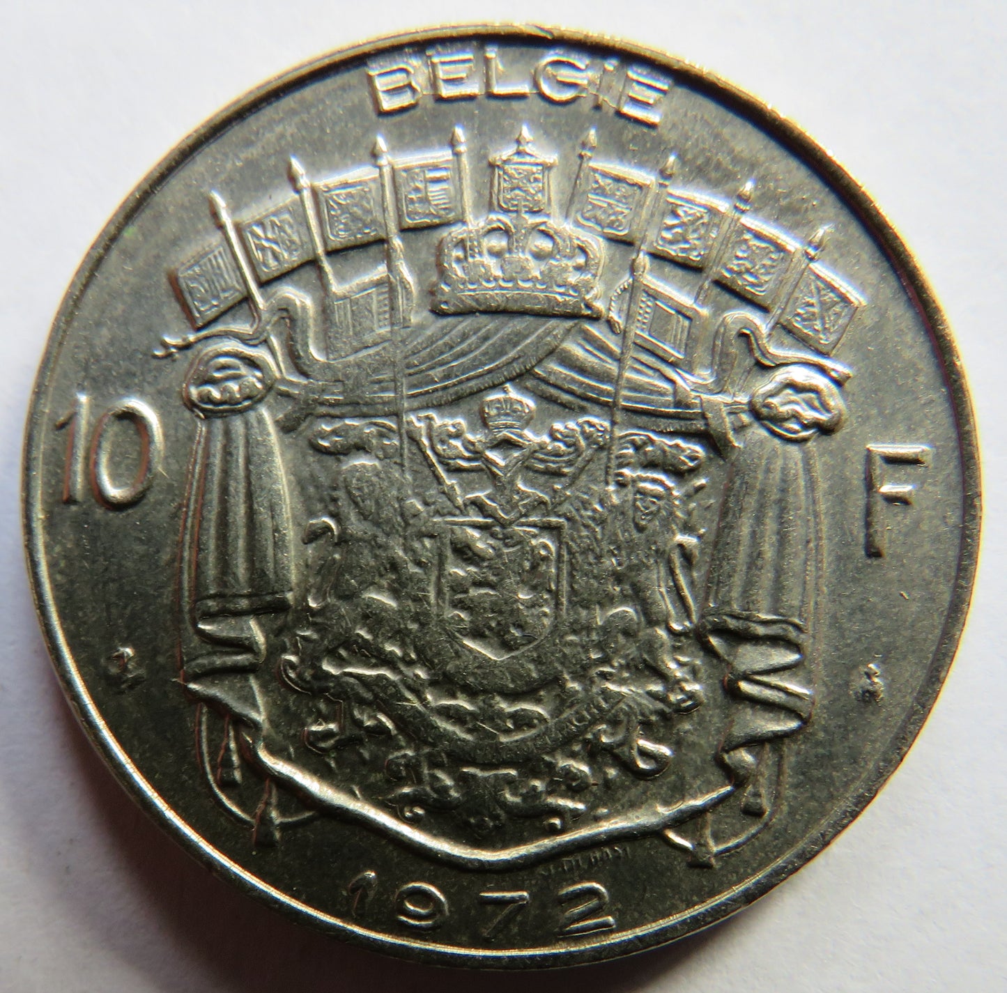 1972 Belgium 10 Francs Coin
