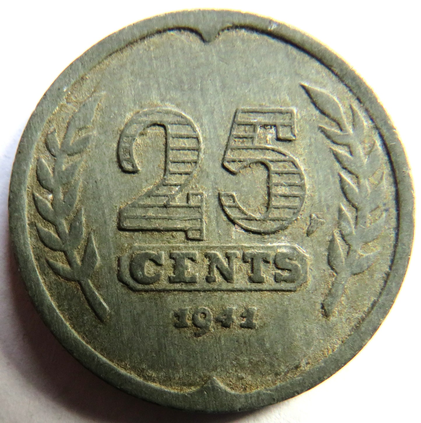 1941 Netherlands 25 Cents Coin