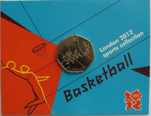 Load image into Gallery viewer, 2011 Fifty Pence Coin Basketball 2012 London Olympics
