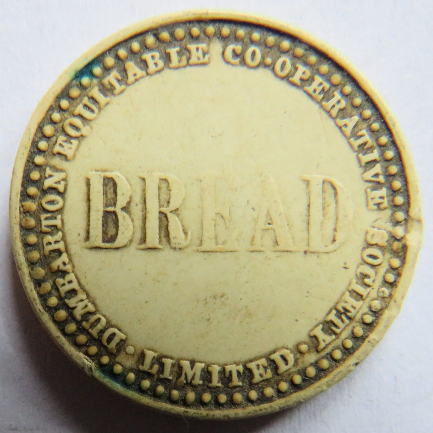 Dumbarton Equitable Co-Operative Society "Bread" Token