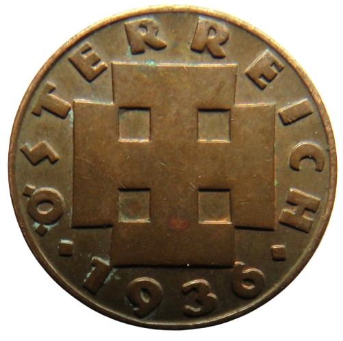 1936 Austria 2 Groschen Coin