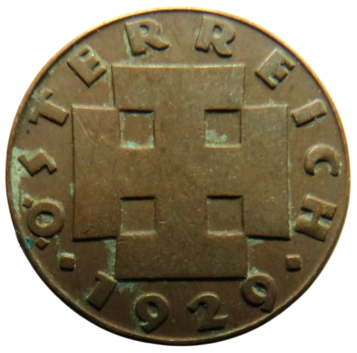 1929 Austria 2 Groschen Coin