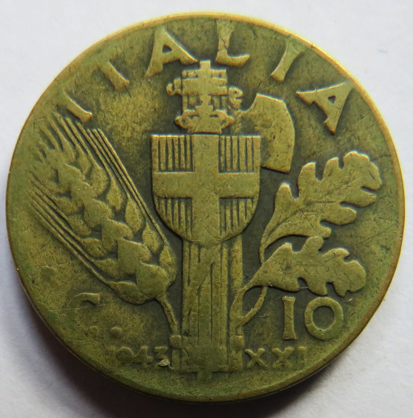 1943 Italy 10 Centesimi Coin