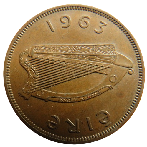 1963 Ireland Eire One Penny Coin