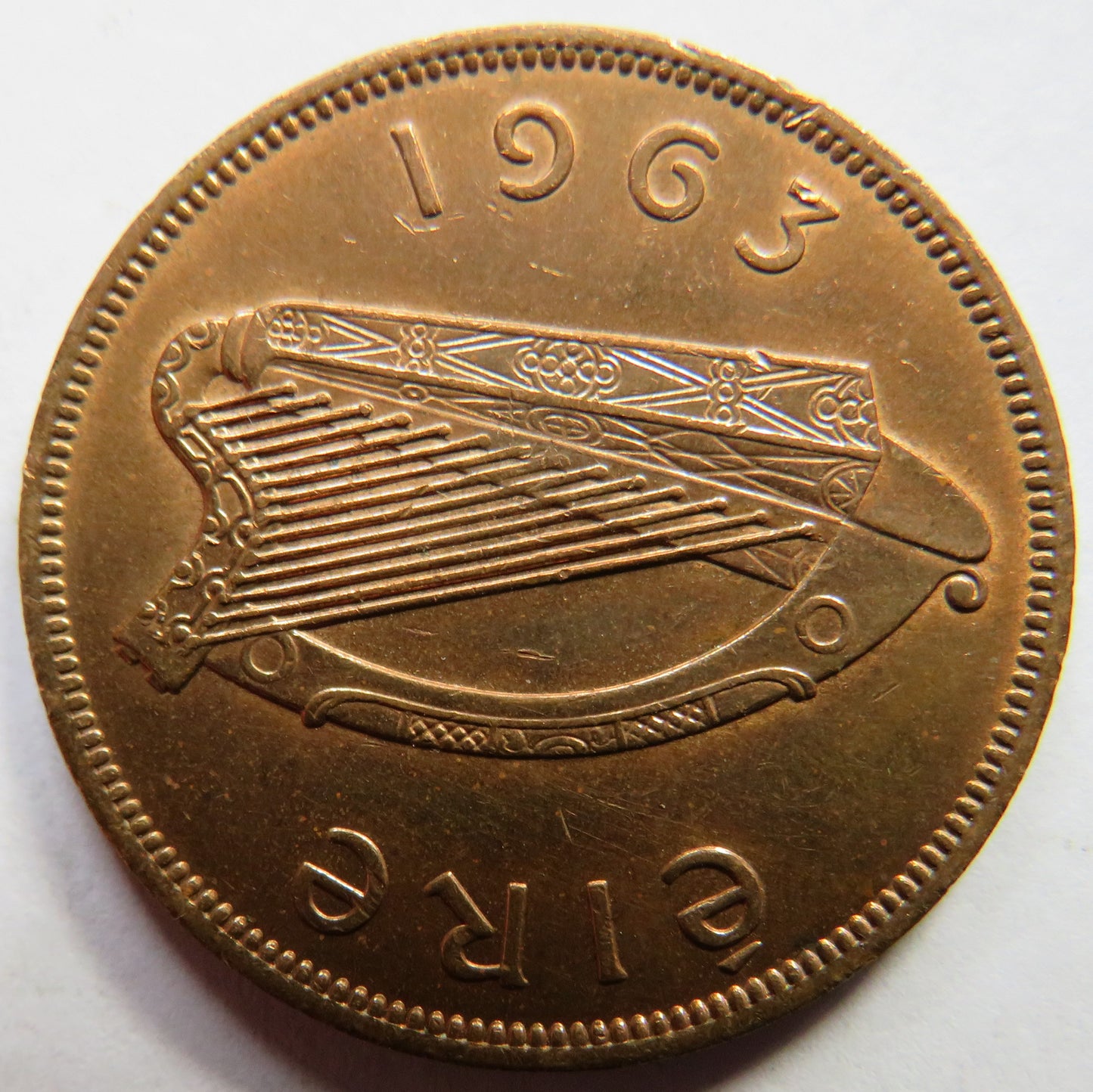 1963 Ireland Eire One Penny Coin