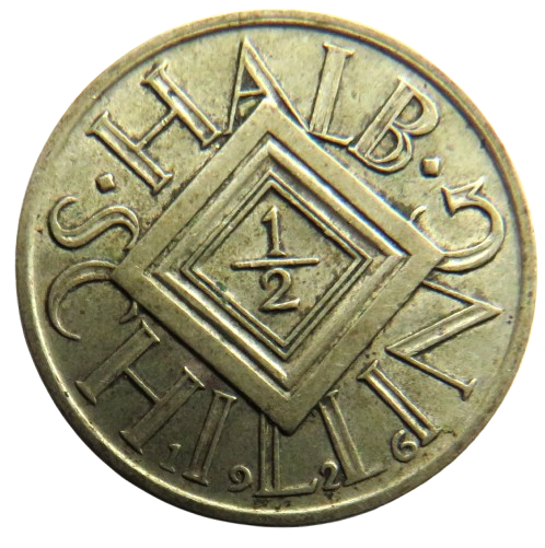 1926 Austria Silver 1/2 Schilling Coin