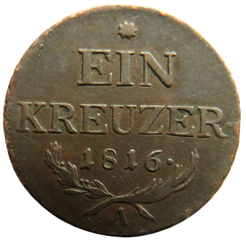 1816-A Austria One Kreuzer Coin