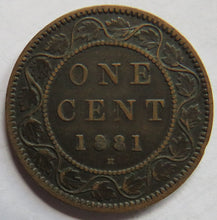 Load image into Gallery viewer, 1881-H Queen Victoria Canada One Cent Coin
