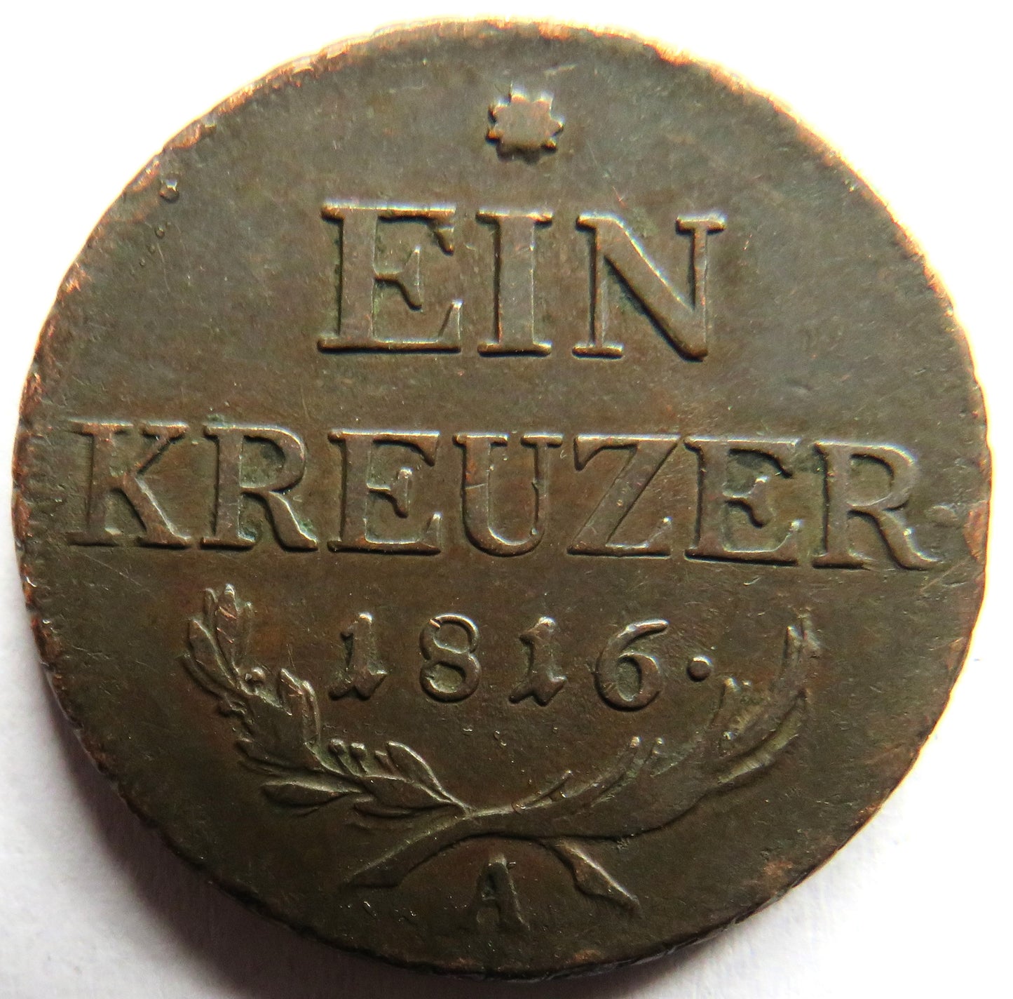 1816-A Austria One Kreuzer Coin