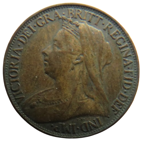 1900 Queen Victoria Farthing Coin - Great Britain