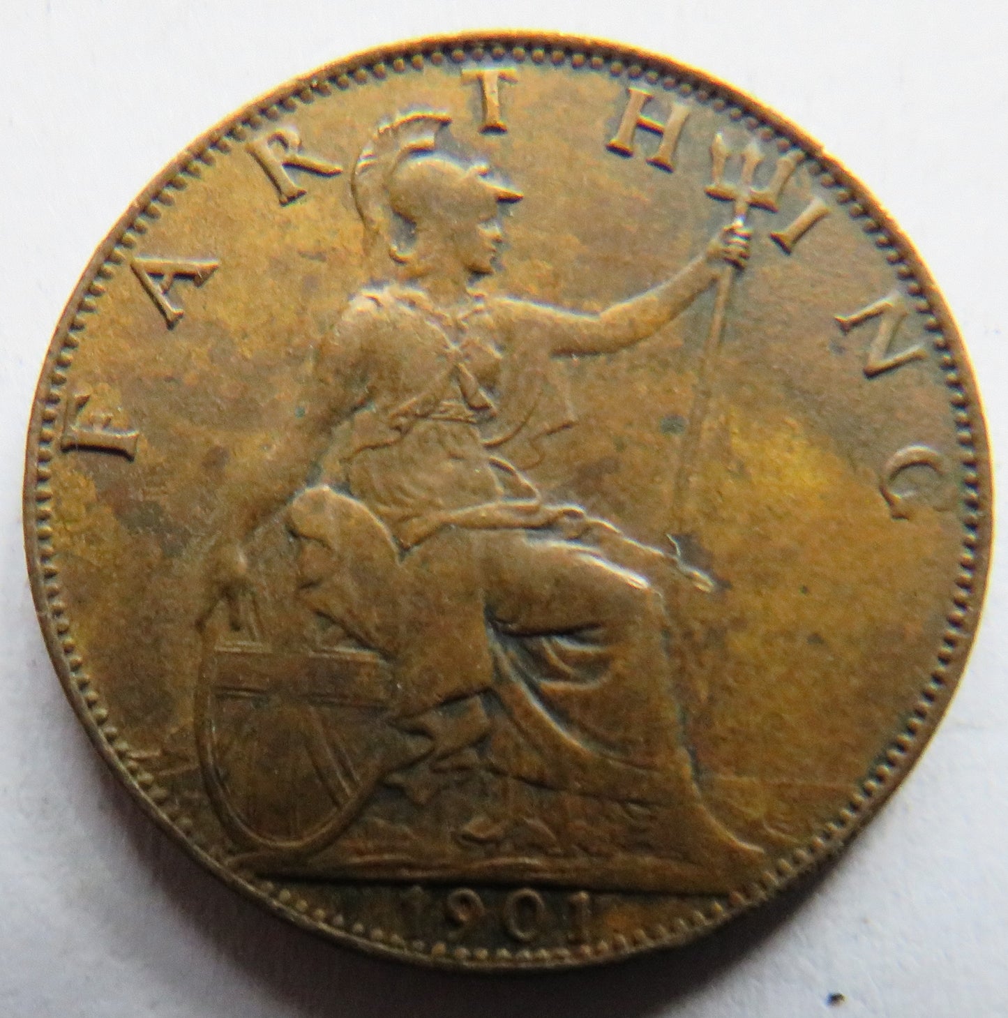 1901 Queen Victoria Farthing Coin - Great Britain