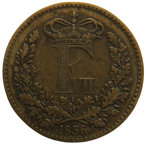 1856 Denmark 1 Skilling Rigsmont Coin