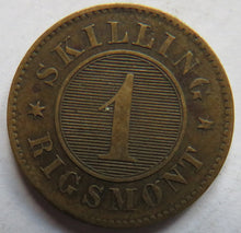 Load image into Gallery viewer, 1856 Denmark 1 Skilling Rigsmont Coin
