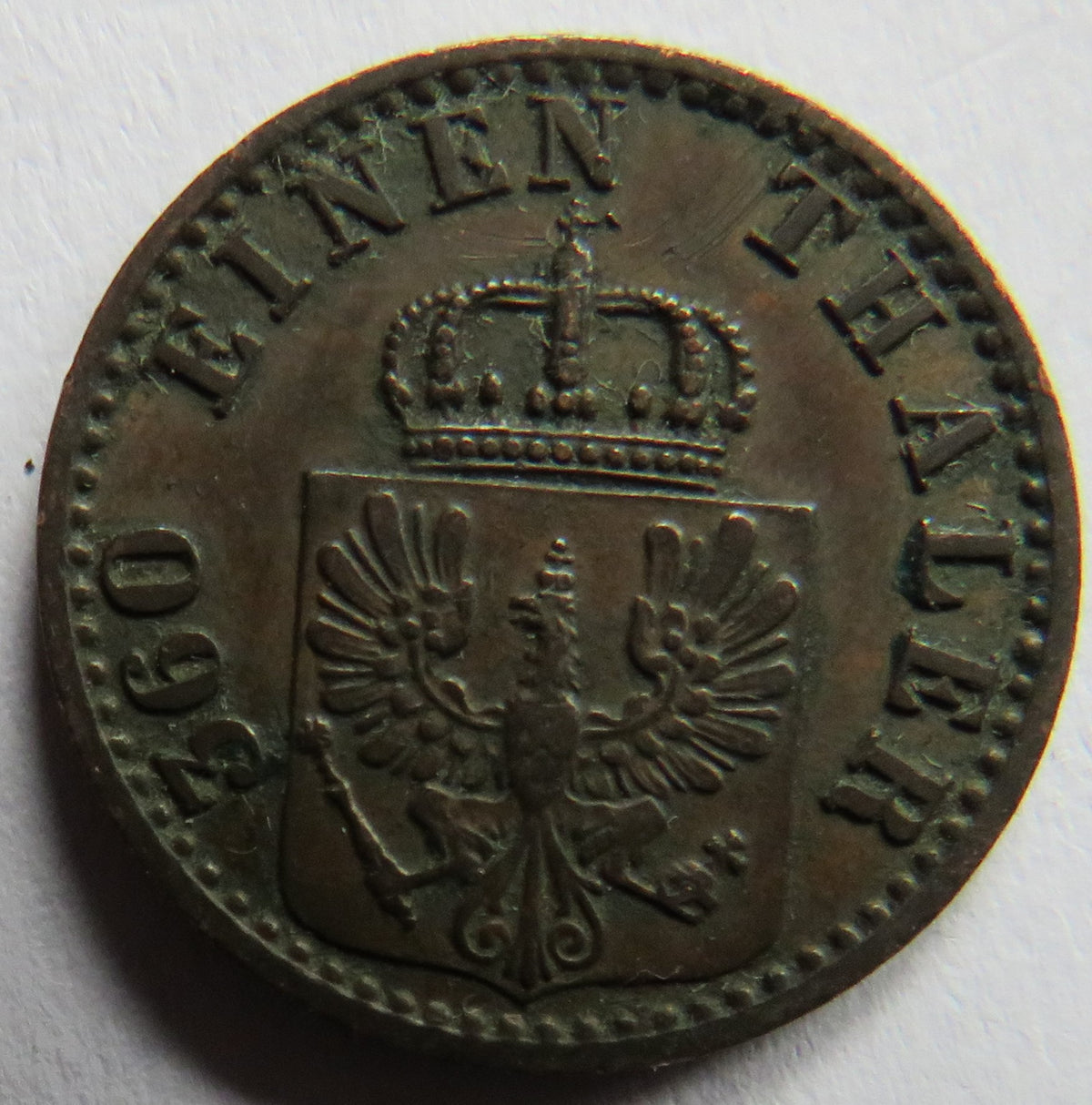 1873-B German States Prussia One Pfennig Coin image 3