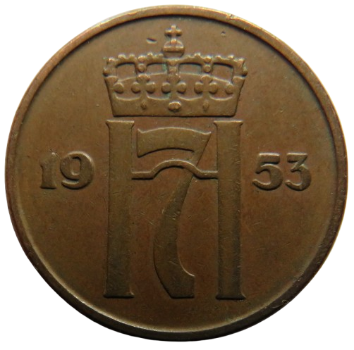 1953 Norway 5 Ore Coin