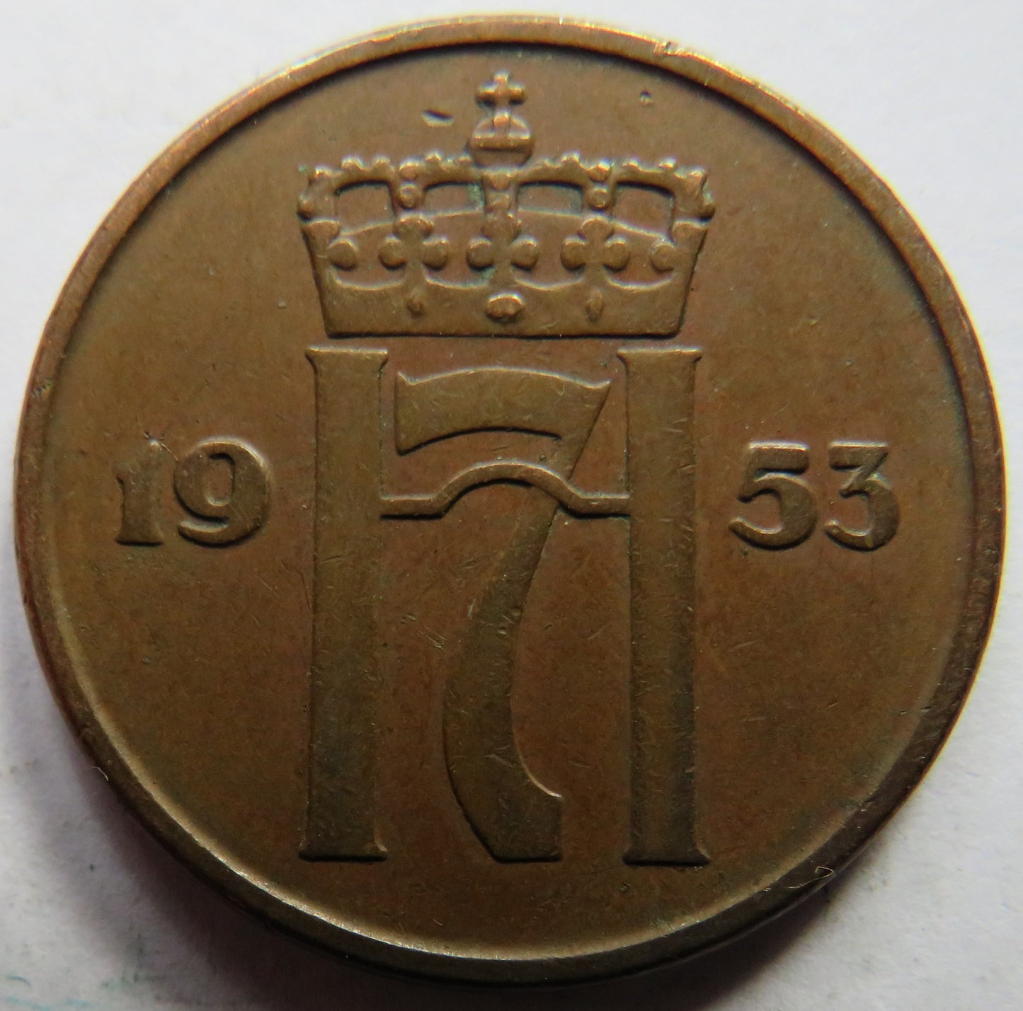 1953 Norway 5 Ore Coin