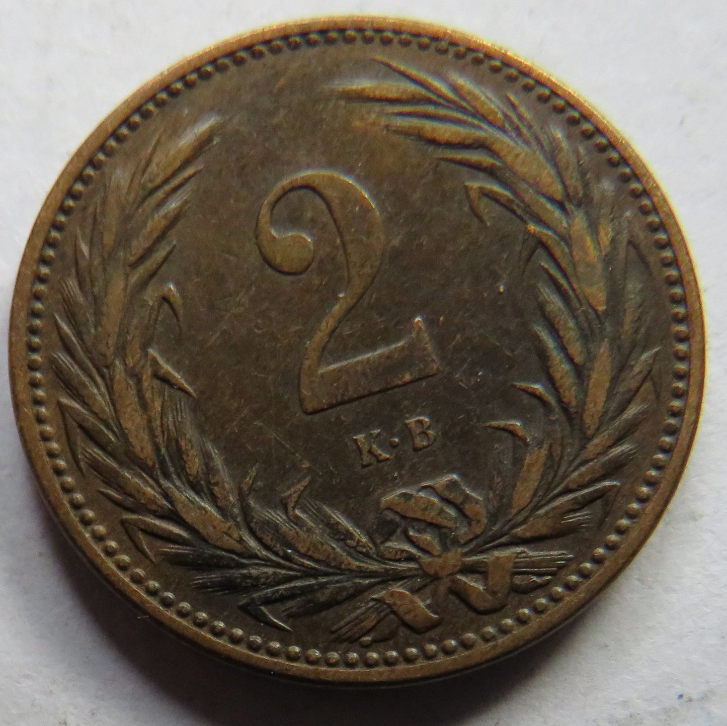 1894 Hungary 2 Heller Coin