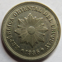 Load image into Gallery viewer, 1936 Uruguay 5 Centesimos Coin
