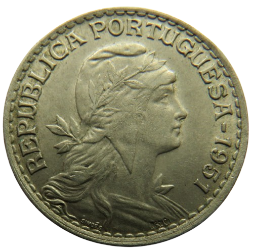 1951 Portugal One Escudo Coin