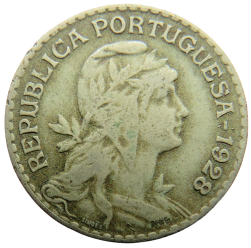 1928 Portugal One Escudo Coin