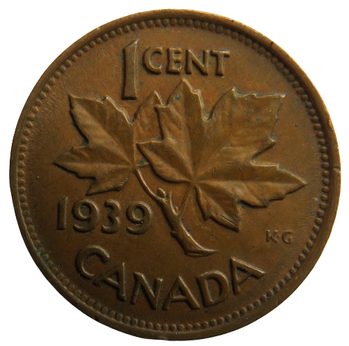 1939 King George VI Canada One Cent Coin