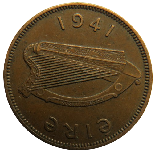 1941 Ireland Eire Halfpenny Coin