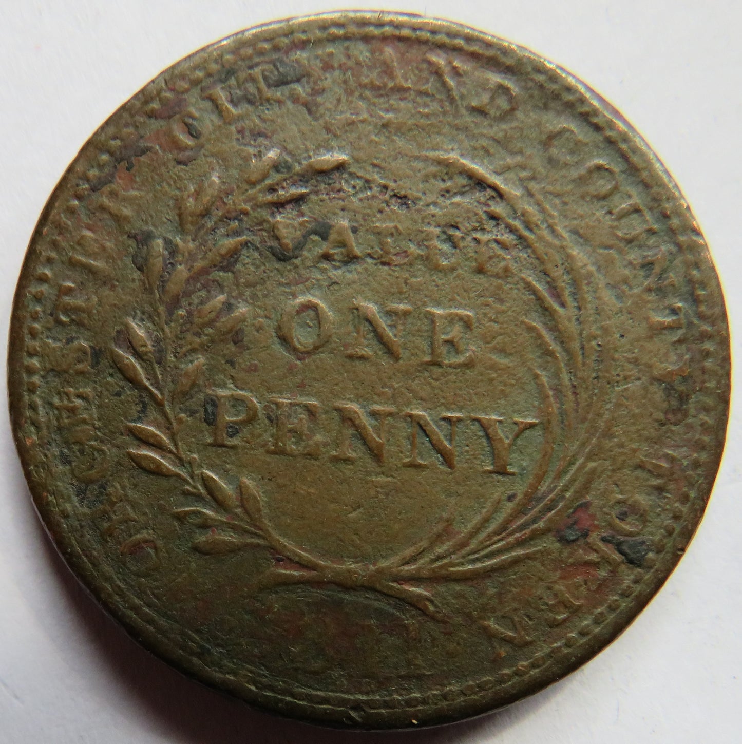1811 Worcester City and County Token One Penny